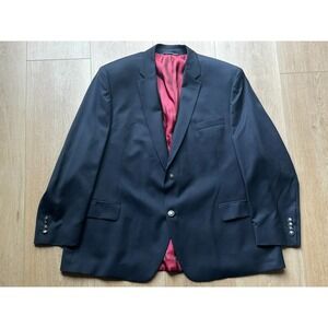 Patrick James Wool‎ Classic Navy Sport Coat Blazer 45R Buttons Aut Vincere Mori